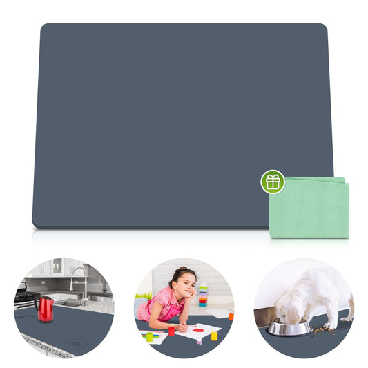 Premium Silicone Mat 25" x 17" Cooking Mat Thick Heat Resistant, Kitchen Counter Mat Waterproof - Coffee Machine, Countertop Protector for Air Fryer, Baking mat